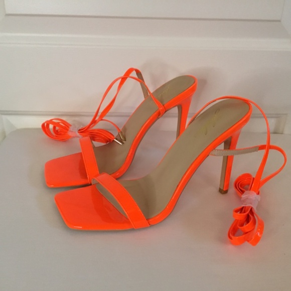 Women’s Strappy Lace Up Square Toe Stiletto Heel Sandals - Picture 3 of 7